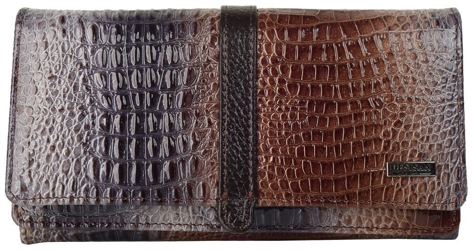 Лакований жіночий гаманець з фактурою під кроко Desisan 107068 різнокольоровий modnotak фото №1