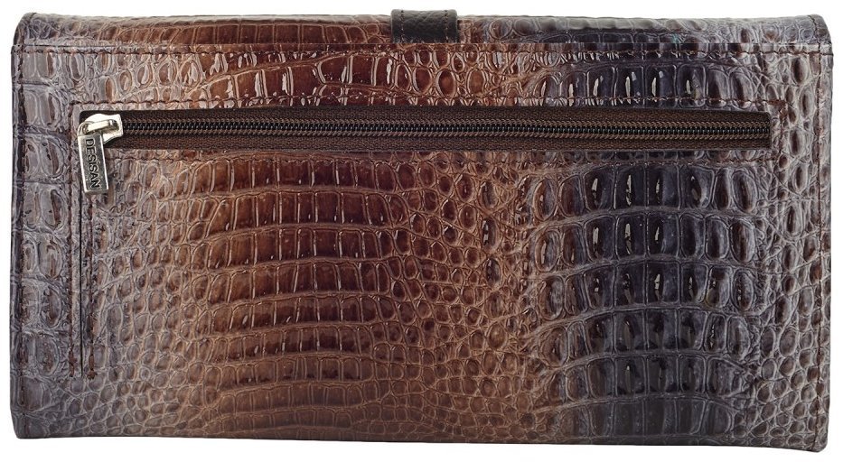 Лакований жіночий гаманець з фактурою під кроко Desisan 107068 різнокольоровий modnotak фото №2