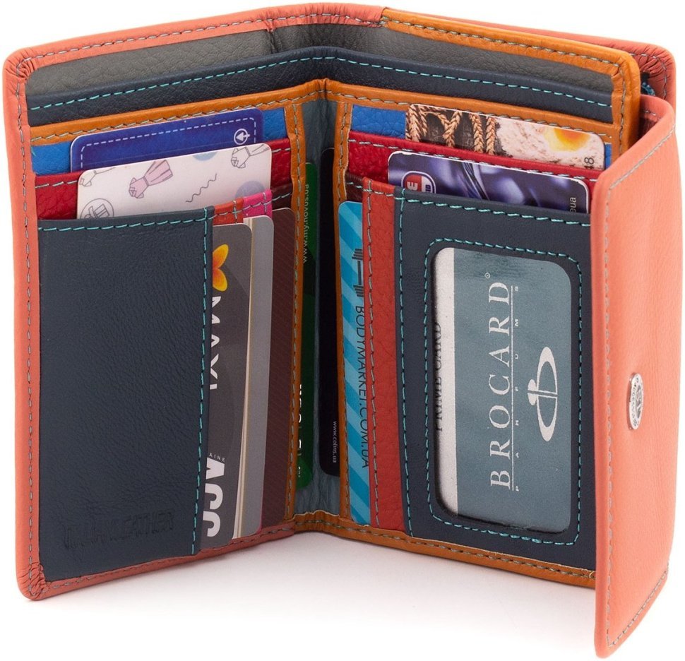 Рожевий жіночий гаманець середнього розміру з натуральної шкіри ST Leather 1767268
