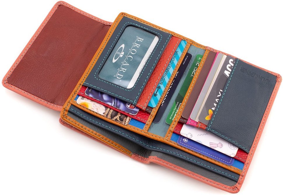 Рожевий жіночий гаманець середнього розміру з натуральної шкіри ST Leather 1767268