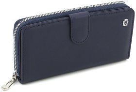 Большой женский кошелек из натуральной кожи темно-синего цвета ST Leather 1767368