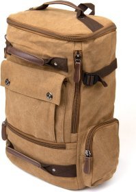 Пісочний дорожній рюкзак з текстилю з ручками Vintage (20664)