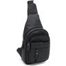 Чоловічий шкіряний рюкзак-слінг через плече чорного кольору Keizer (22103) - 1