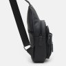 Чоловічий шкіряний рюкзак-слінг через плече чорного кольору Keizer (22103) - 4