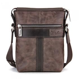 Мужская сумка-мессенджер коричневого цвета из натуральной кожи Tom Stone (12183) - 2