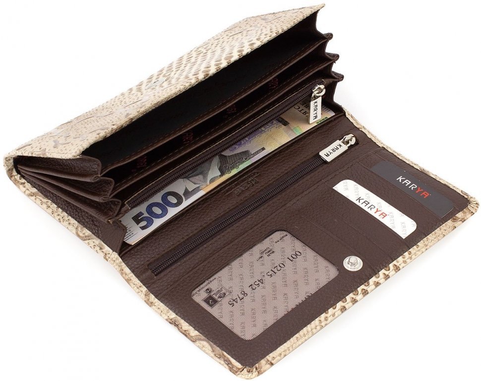 Кожний довгий гаманець з тисненням KARYA (1088-011)