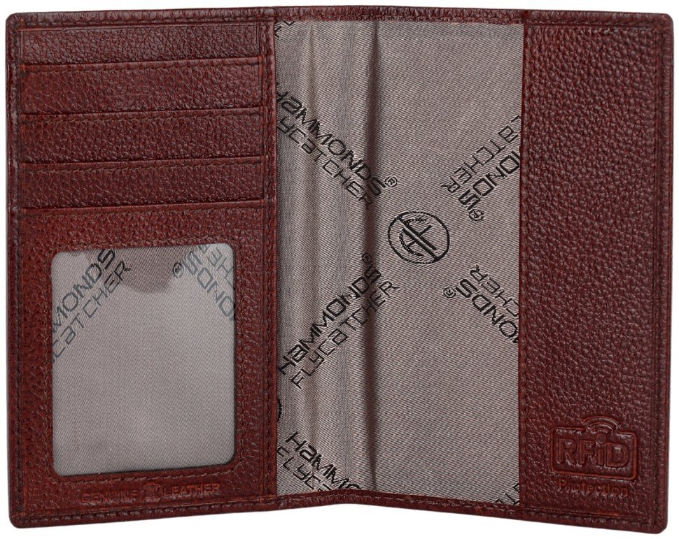 Обложка для паспорта из фактурной кожи без застежки Hammonds Flycatcher PH602 коричневого цвета 107968 modnotak фото №3