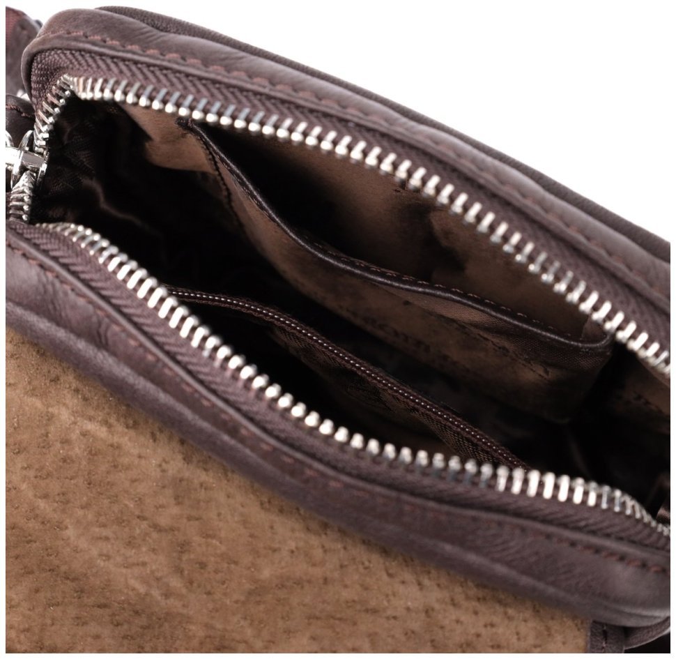 Мужская сумка планшет с клапаном на магните коричневого цвета Tony Perotti 108368 modnotak фото №7