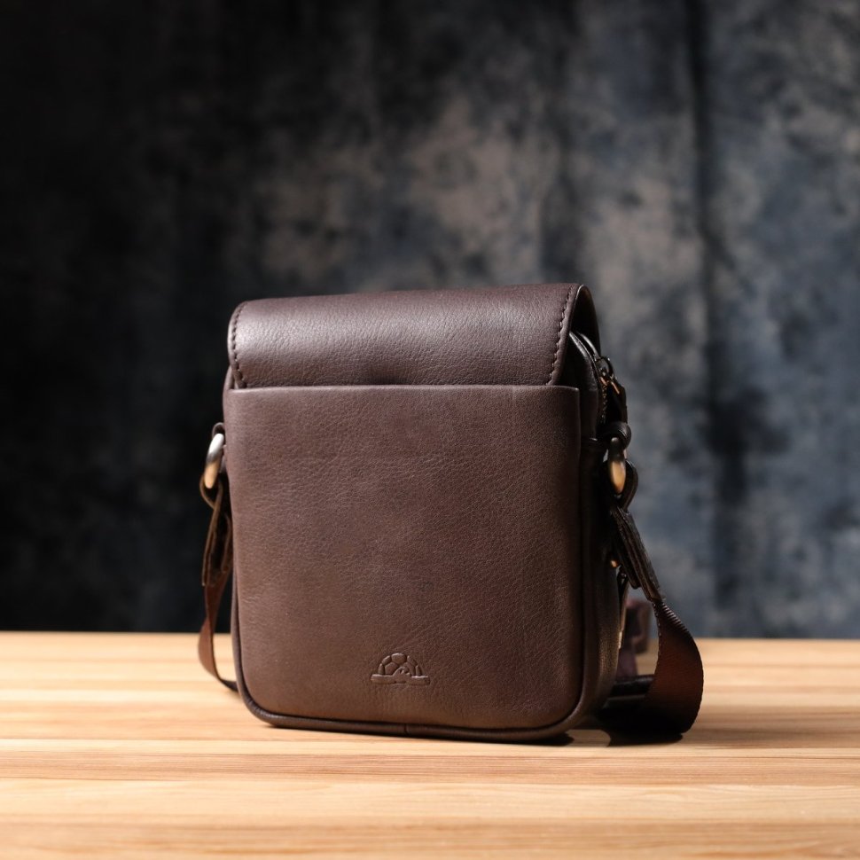 Мужская сумка планшет с клапаном на магните коричневого цвета Tony Perotti 108368 modnotak фото №10