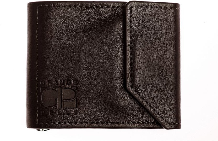 Кожаный зажим для денег темно-коричневого цвета Grande Pelle (13031) фото №9 Кожаный зажим для денег темно-коричневого цвета Grande Pelle (13031) modnotak фото №9
