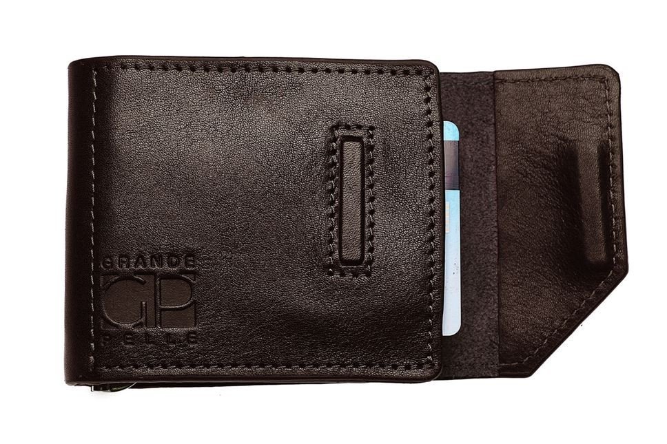 Кожаный зажим для денег темно-коричневого цвета Grande Pelle (13031) фото №10 Кожаный зажим для денег темно-коричневого цвета Grande Pelle (13031) modnotak фото №10