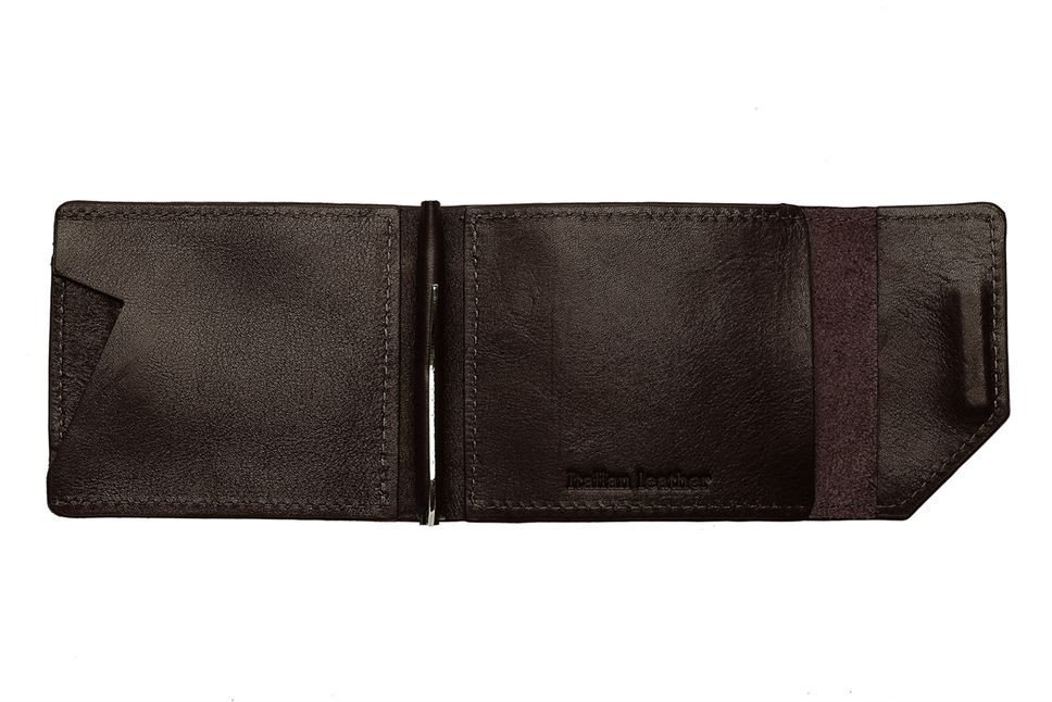 Кожаный зажим для денег темно-коричневого цвета Grande Pelle (13031) фото №11 Кожаный зажим для денег темно-коричневого цвета Grande Pelle (13031) modnotak фото №11
