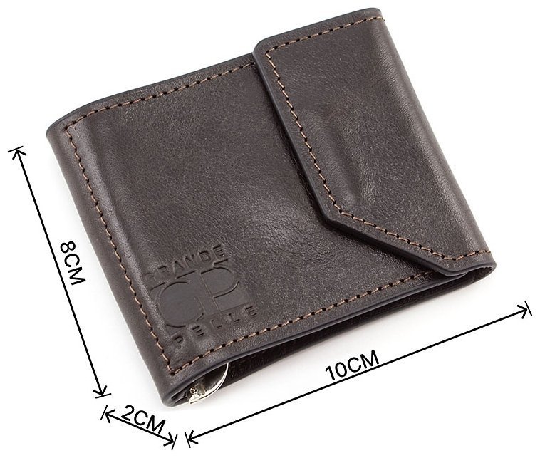 Кожаный зажим для денег темно-коричневого цвета Grande Pelle (13031) фото №3 Кожаный зажим для денег темно-коричневого цвета Grande Pelle (13031) modnotak фото №3