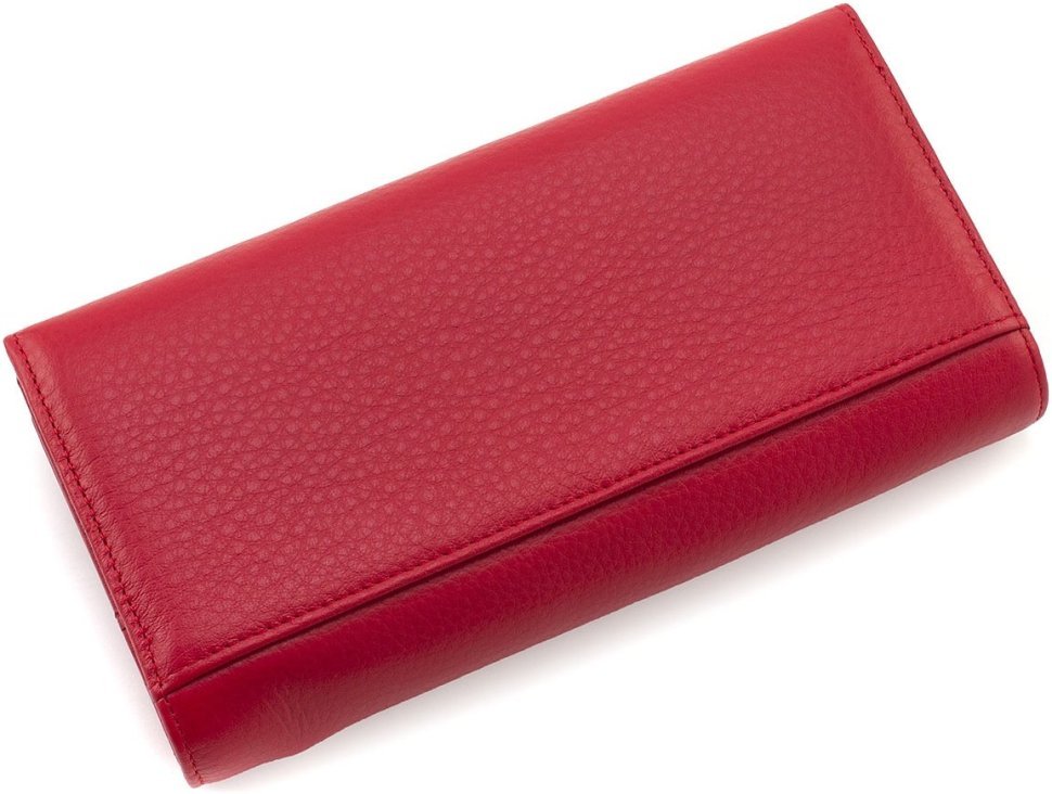 Червоний жіночий гаманець великого розміру з натуральної шкіри Marco Coverna 68668