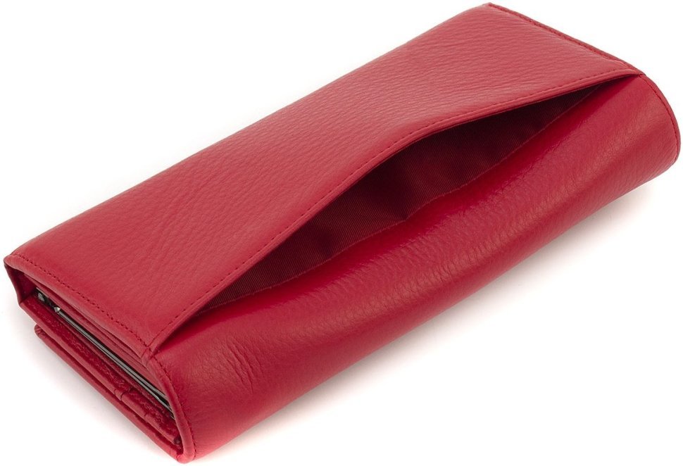 Красный женский кошелек крупного размера из натуральной кожи Marco Coverna 68668