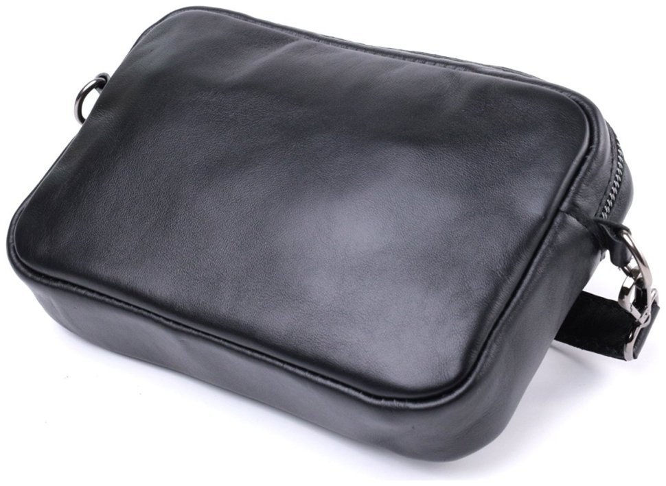 Классическая кожаная сумка кросс-боди для женщин Shvigel 2422841 Черная modnotak фото №5