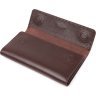 Коричневий жіночий гаманець із натуральної шкіри з клапаном на магніті CANPELLINI (2421660) - 3