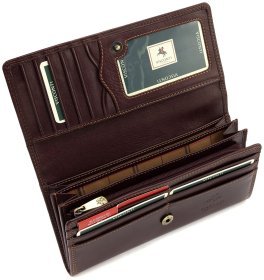 Великий класичний жіночий гаманець з натуральної шкіри коричневого кольору Visconti Florence 68768