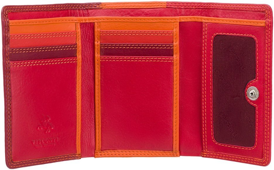 Червоно-бордовий жіночий гаманець середнього розміру з натуральної шкіри RFID - Visconti Biola 68868