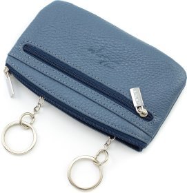 Синя ключниця турецького виробництва з натуральної шкіри KARYA (19479)