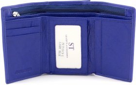 Синій жіночий гаманець невеликого розміру з натуральної шкіри ST Leather (15357) - 2