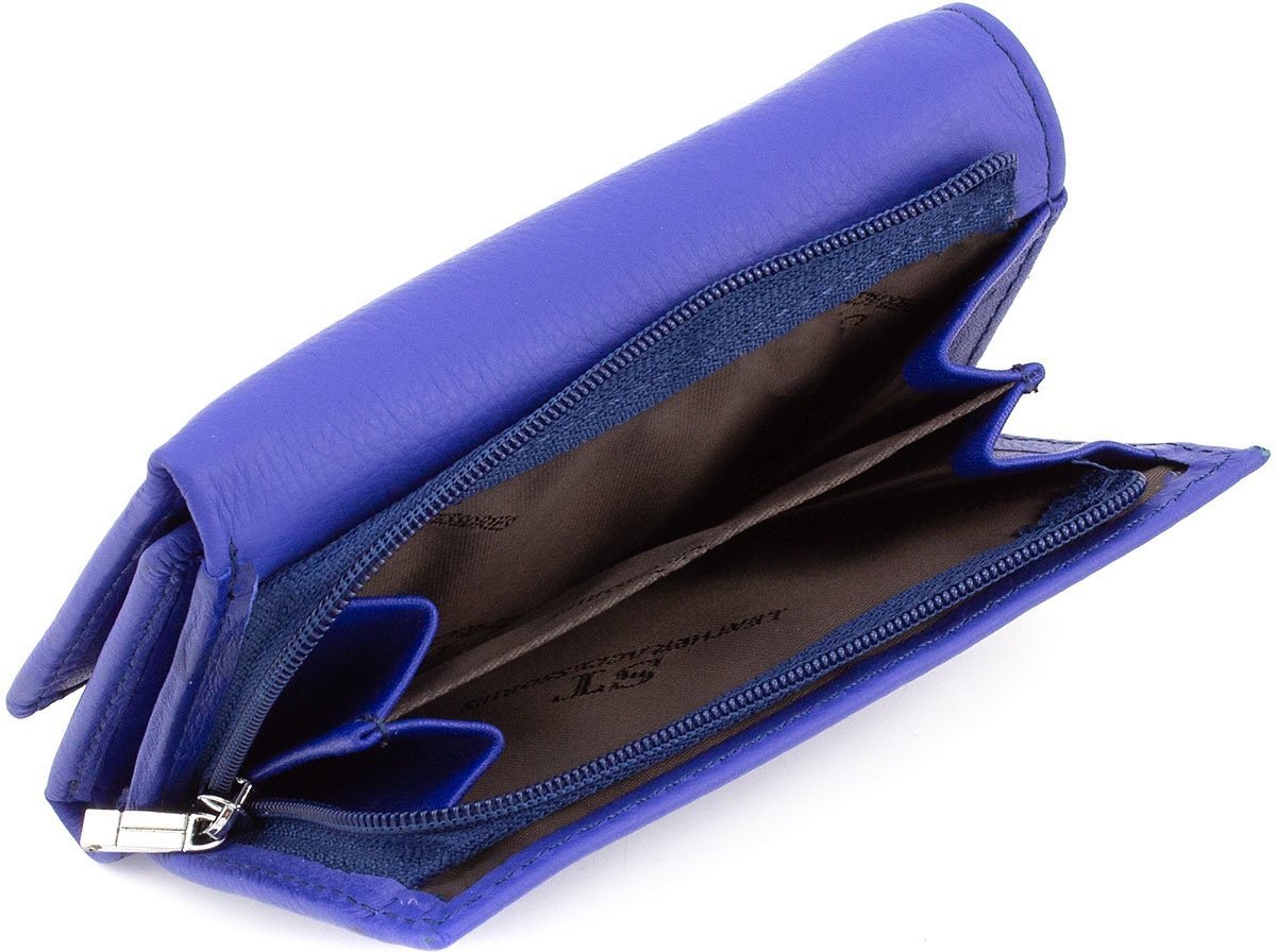 Синій жіночий гаманець невеликого розміру з натуральної шкіри ST Leather (15357)
