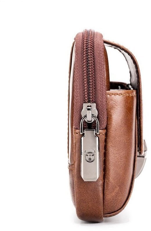 Мужская сумка-чехол для смартфона из натуральной кожи в коричневом цвете Bull (19701)