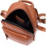 Женский кожаный рюкзачок небольшого размера в коричневом цвете Vintage 2422433 - 4