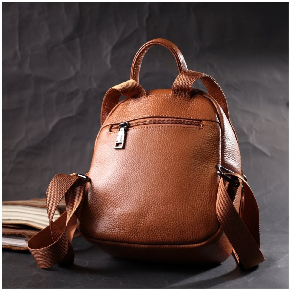 Женский кожаный рюкзачок небольшого размера в коричневом цвете Vintage 2422433
