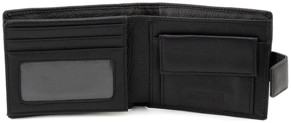 Портмоне шкіряне чоловіче на магніті MARCO COVERNA 90869 чорного кольору modnotak фото №2