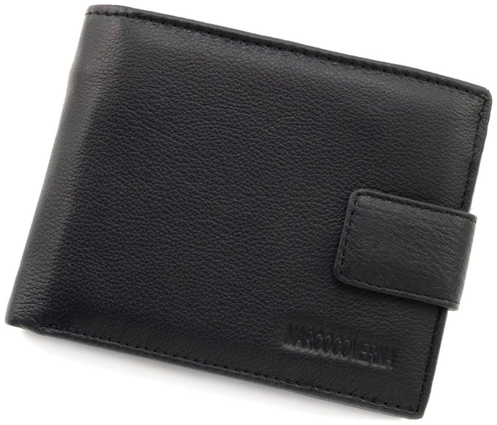 Портмоне шкіряне чоловіче на магніті MARCO COVERNA 90869 чорного кольору modnotak фото №1