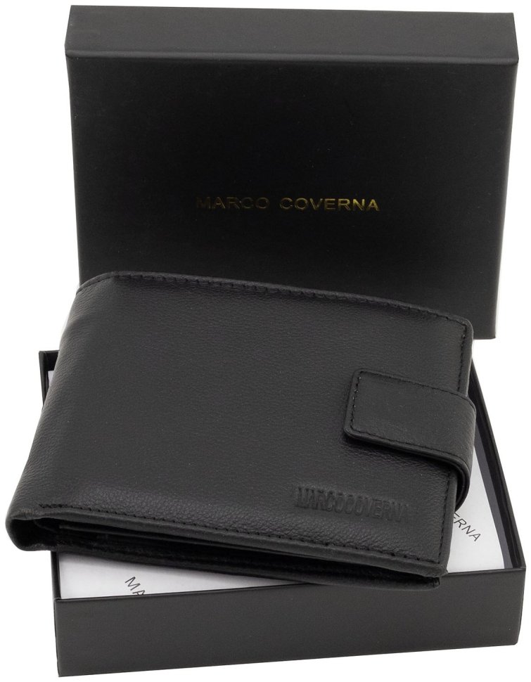 Портмоне шкіряне чоловіче на магніті MARCO COVERNA 90869 чорного кольору modnotak фото №8