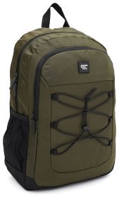 Просторный мужской рюкзак из полиэстера зеленого цвета Aoking 71569