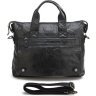 Черная кожаная мужская сумка с отделением для ноутбука VINTAGE STYLE (14067) - 3