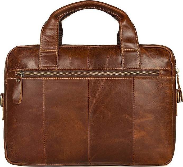 Деловая мужская сумка коричневого цвета из натуральной кожи в стиле винтаж VINTAGE STYLE (14517)