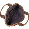 Деловая мужская сумка коричневого цвета из натуральной кожи в стиле винтаж VINTAGE STYLE (14517) - 9