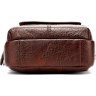 Невелика чоловіча шкіряна сумка Флотар коричневого кольору VINTAGE STYLE (14650) - 3