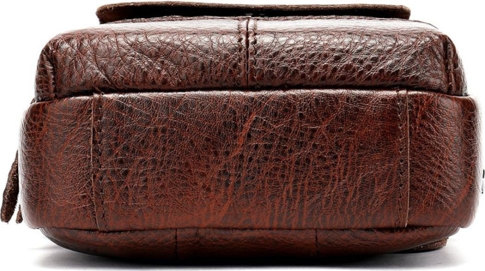 Невелика чоловіча шкіряна сумка Флотар коричневого кольору VINTAGE STYLE (14650)