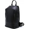 Женский черный кожаный рюкзак с белой строчкой TARWA (19793) - 1