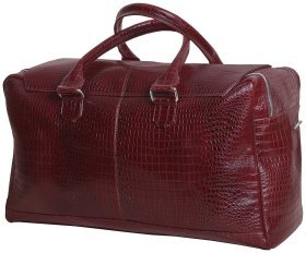 Дорожная кожаная сумка коричневого цвета под рептилию Vip Collection 102369