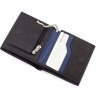 Невеликий тонкий чоловічий гаманець з натуральної шкіри з синьою стрічкою Marco Coverna (18086) - 5