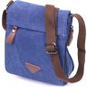 Яскрава чоловіча сумка на плече синього кольору з текстилю Vintage (2421267) - 1