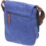 Яркая мужская сумка на плечо синего цвета из текстиля Vintage (2421267)  - 2