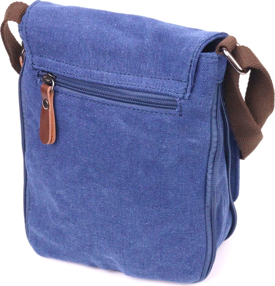Яркая мужская сумка на плечо синего цвета из текстиля Vintage (2421267) 
