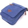 Яскрава чоловіча сумка на плече синього кольору з текстилю Vintage (2421267) - 3