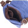 Яскрава чоловіча сумка на плече синього кольору з текстилю Vintage (2421267) - 4