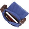 Яскрава чоловіча сумка на плече синього кольору з текстилю Vintage (2421267) - 5