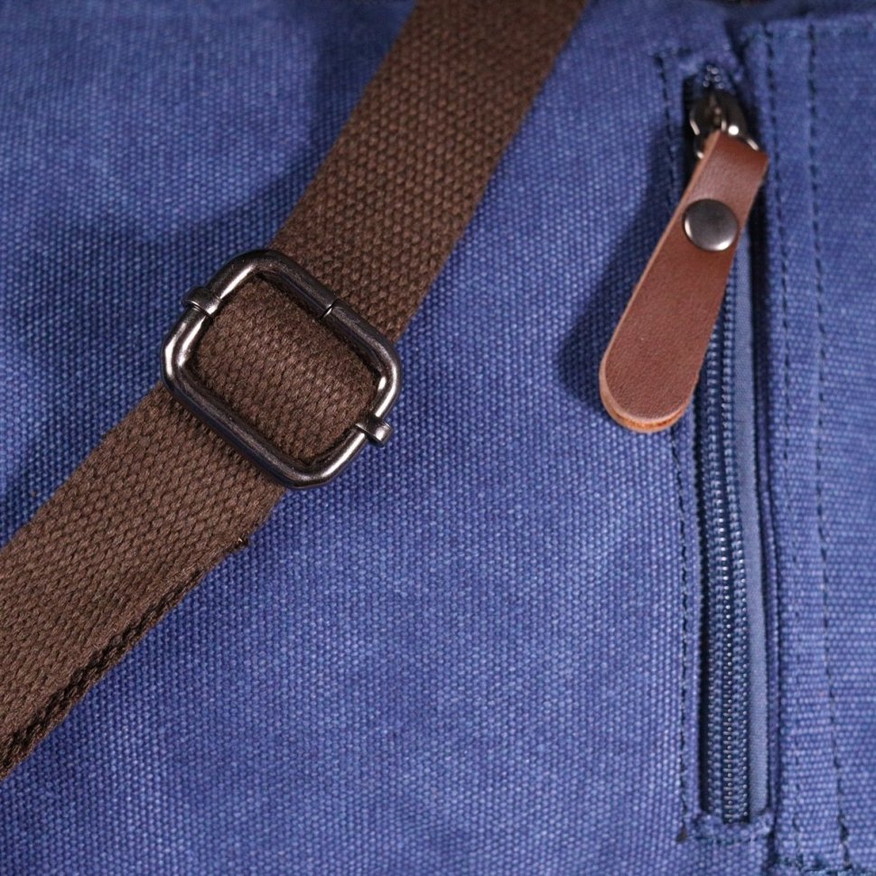 Яскрава чоловіча сумка на плече синього кольору з текстилю Vintage (2421267)