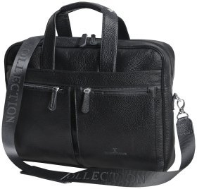 Черная сумка под ноутбук 15.6 дюймов из кожи флотар Vip Collection 102669