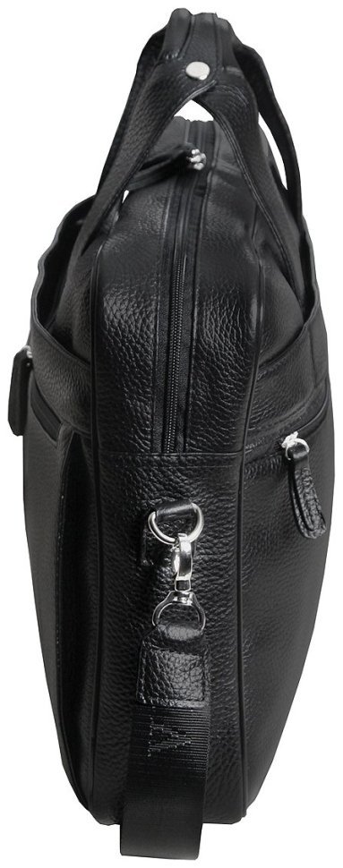 Черная сумка под ноутбук 15.6 дюймов из кожи флотар Vip Collection 102669 modnotak фото №4